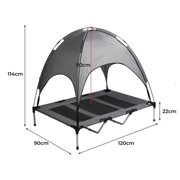 XL Elevated Dog Bed with Canopy |Sun Shade, Portable Camping Cot |Indoor/Outdoor Carousel 2