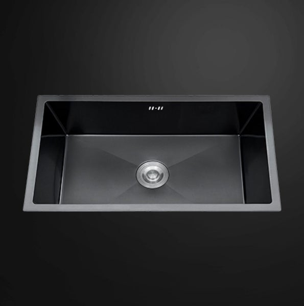 Single Bowl Stainless Steel Sink 760x450mm Black Matt Carousel 1