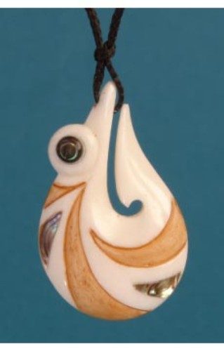 Pendant - Bone Stylised Kiwi - Kiwiana Carousel 1
