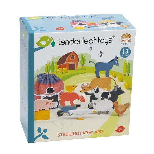 Tender Leaf Toys Stacking Farmyard Animals with Bag Carousel 3