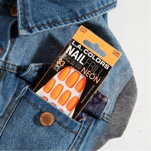 Artificial Nail Tip Kit - LA Colors Nail Frill Neon w/Glue Flames (33pc) Carousel 5