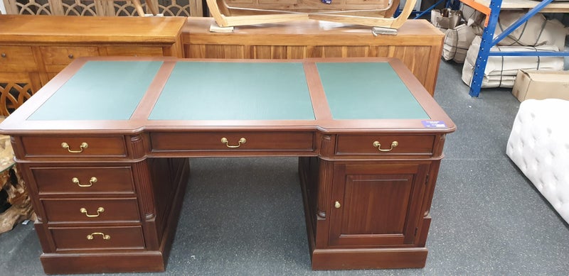 PARTNERS WRITING DESK - MAHOGANY WOOD Carousel 2