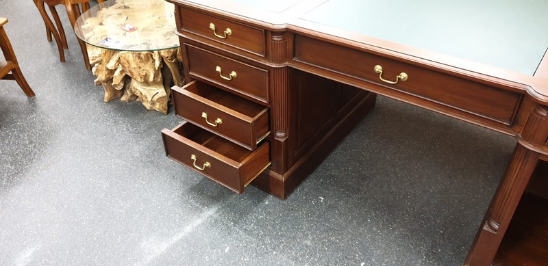 PARTNERS WRITING DESK - MAHOGANY WOOD Carousel 3