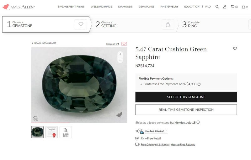 $1 RES * Buy Now $1700.00 * 2.15ct Cushion AUSTRALIAN SAPPHIRE Loose Gemstone Carousel 17