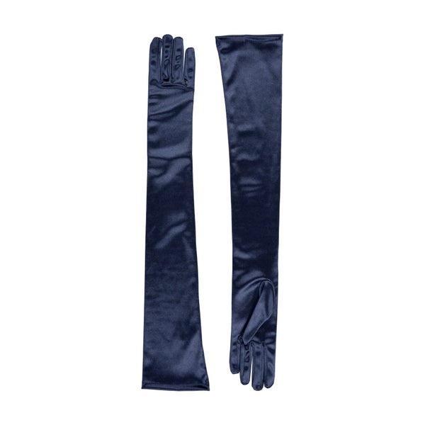 Dents Womens Long Opera Satin Gloves - Navy Carousel 2