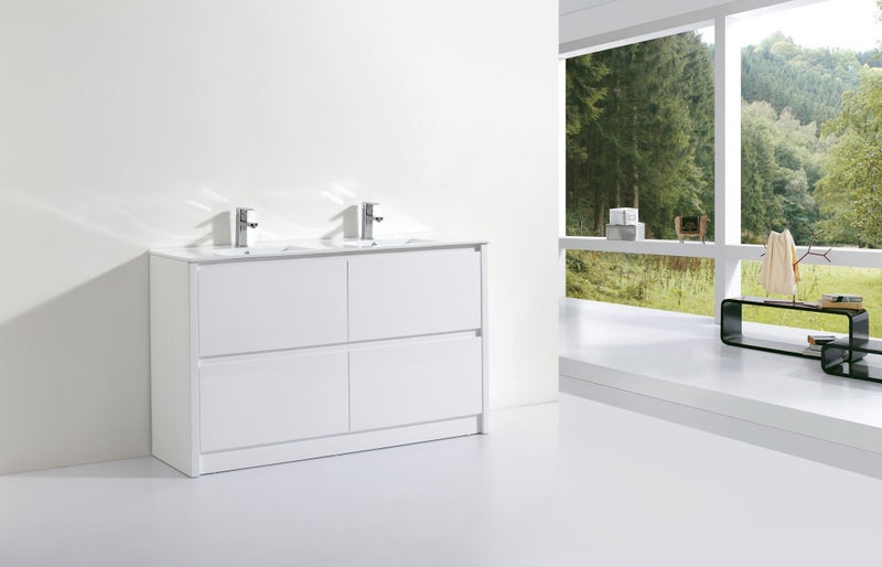 Vanity TB1500mm floor standing with polymarble double basin Carousel 1