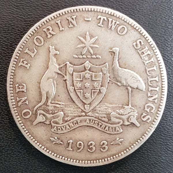 AUSTRALIAN COIN, 1933 FLORIN, GEORGE V, SCARCE DATE Carousel 1