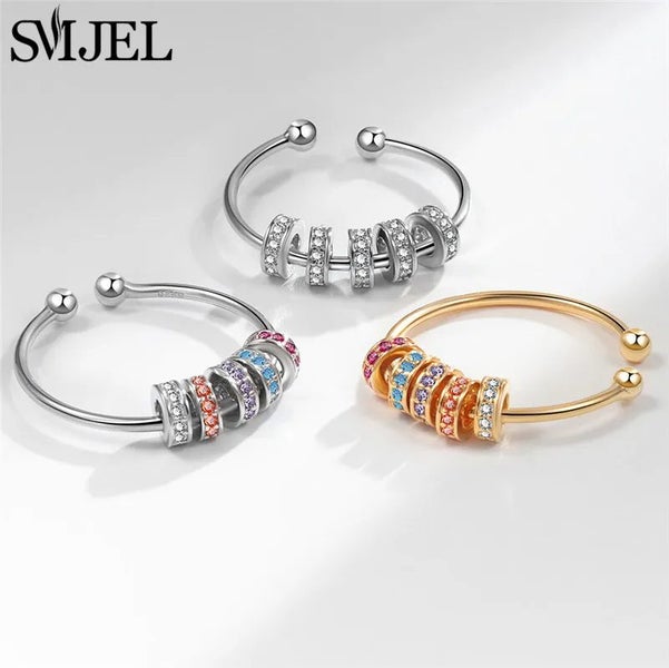 Bohemian Rainbow Beads Anxiety Ring Carousel 6