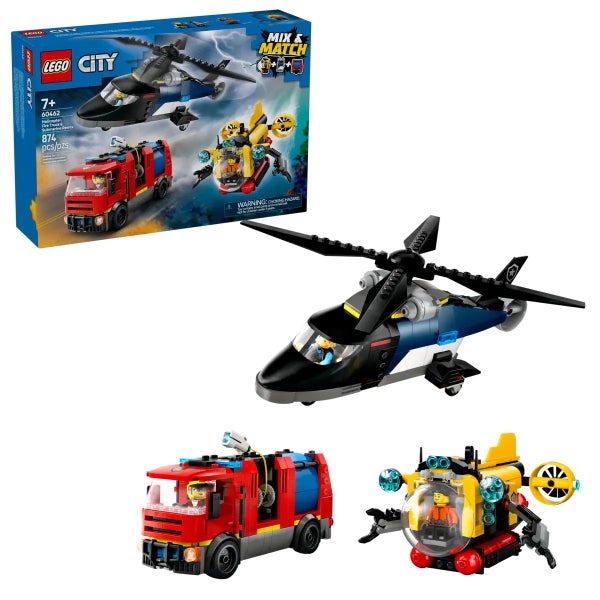 Lego City Helicopter, Fire Truck & Submarine 60462 Carousel 1