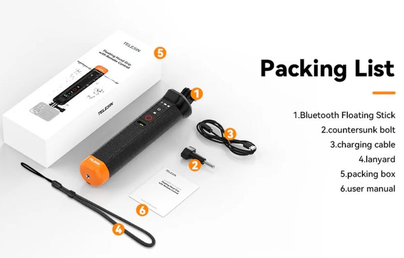 TELESIN Floating Hand Grip with Remote Control for GoPro Carousel 11