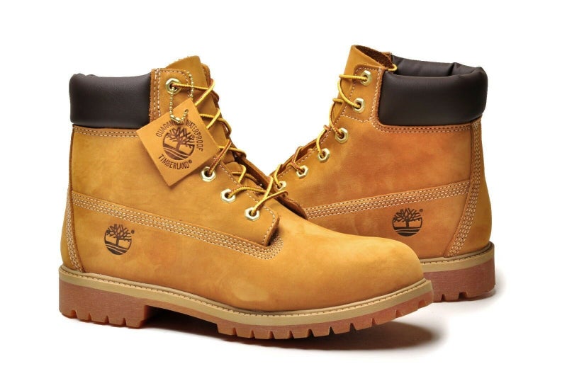 TIMBERLAND Mens 6" Premium Waterproof Boots Original Yellow Shoes - Wheat Nubuck Carousel 1