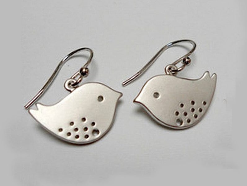 Silver Plated Bird Earrings | 16mm Carousel 1