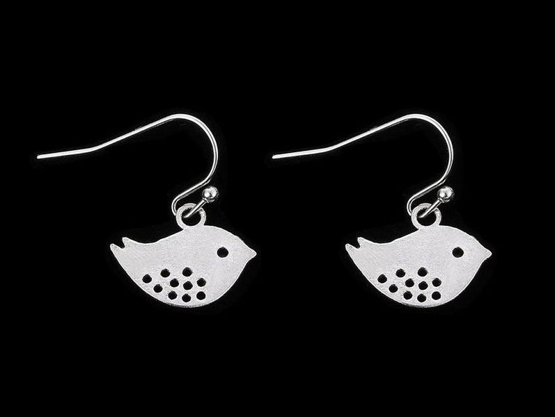 Silver Plated Bird Earrings | 16mm Carousel 2