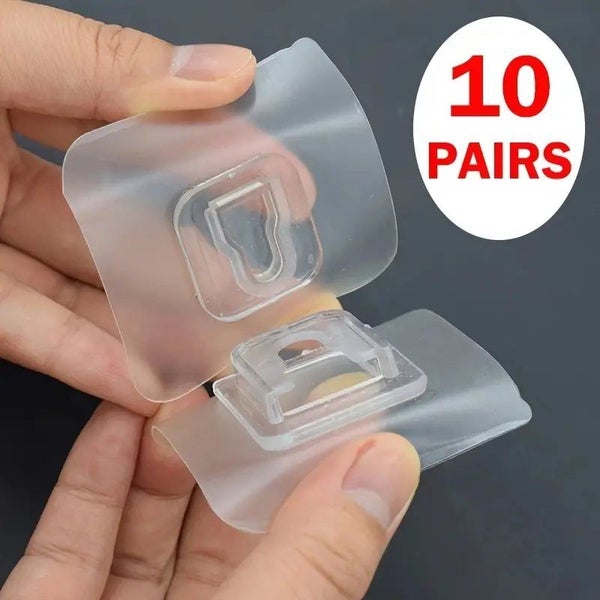 NEW 10pcs Adhesive Double Sided Adhesive Wall Hook Shelves Hooks Carousel 7