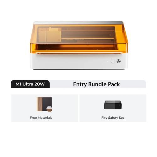 xTOOL Laser Engraver & Cutter M1 Ultra 20W White Entry Bundle Pack Including Carousel 1