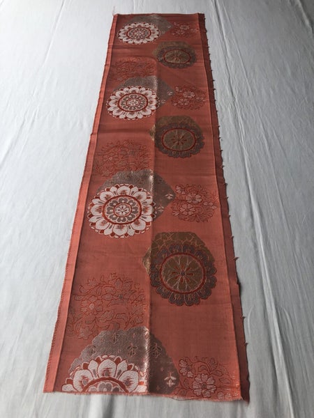 Vintage Japanese Woven Silk Obi Fabric Piece Upholstery Carousel 1