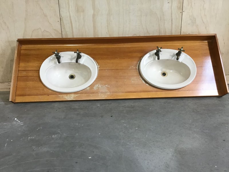 Kauri Vanity Top With Double Basins 1950w x 605d Carousel 1