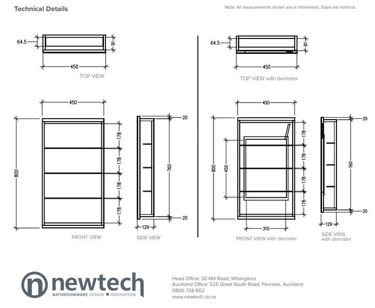 Avon 450 Mirror Cabinet Gloss White with Demister Carousel 2