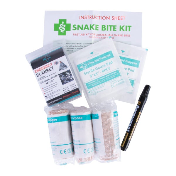 9 Piece Australian Snake Bite First Aid Kit Camping Hiking Travel Carousel 6