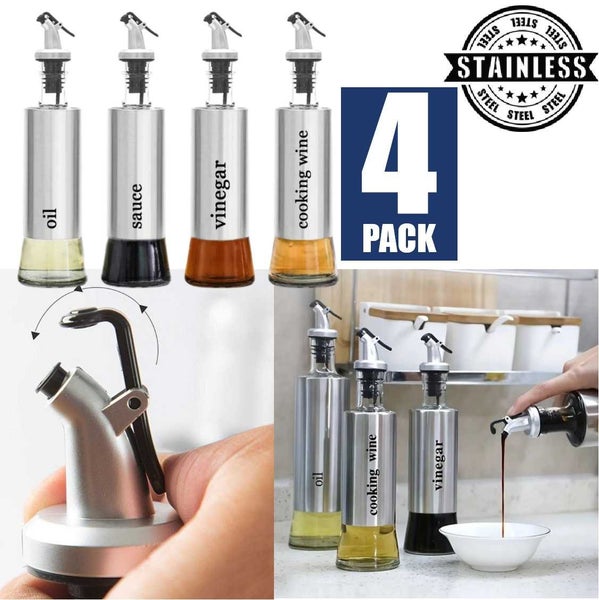 NEW new 4Pack Kitchen Cooking Oil Vinegar Dispenser Bottles *Clearance* Carousel 1