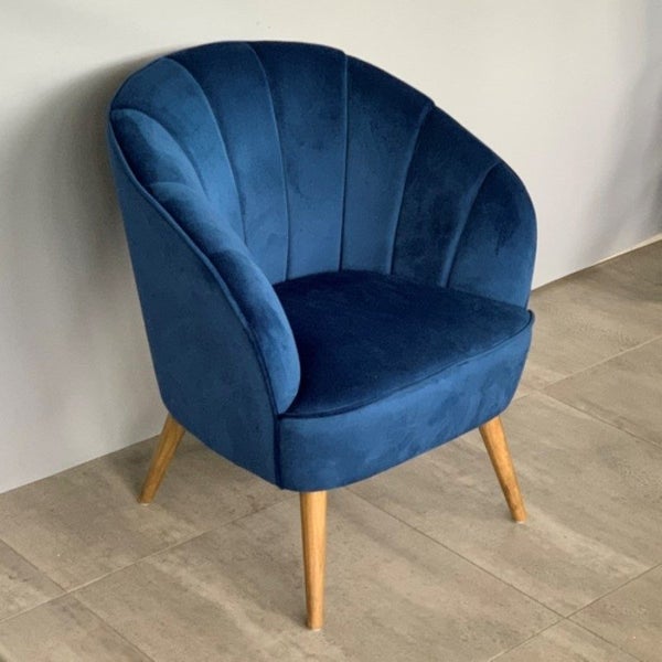 Chair - Navy Velvet (82Hx73Wx64Dcm) Carousel 1
