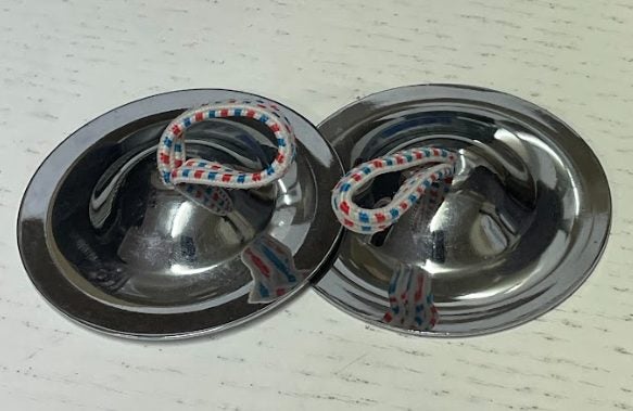 Finger Cymbal Pair - Red/Blue/White Thread Carousel 1
