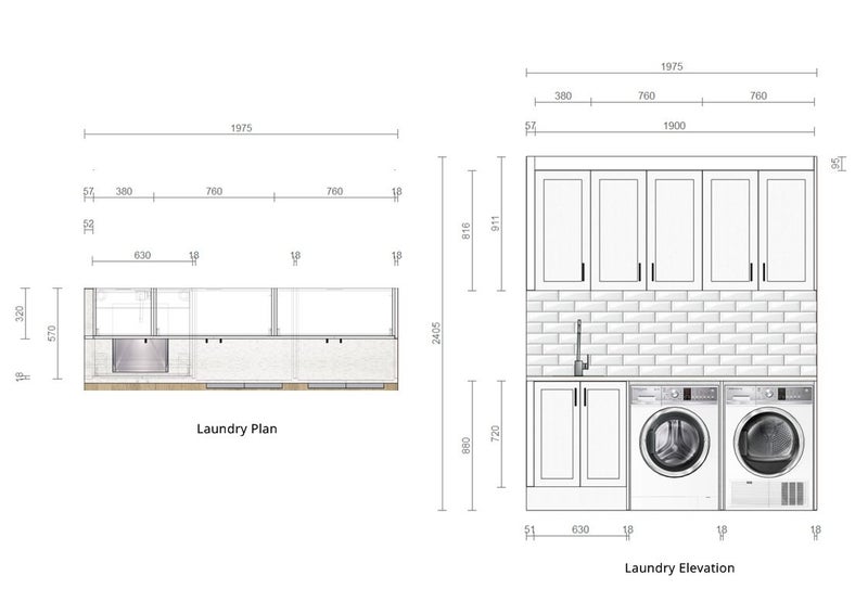 Shaker-Style Laundry with Engineered Stone Top Carousel 2