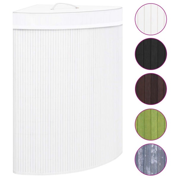 Bamboo Corner Laundry Basket White 60 L Carousel 1