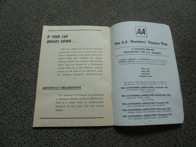 Vintage AA Guide 1971-72 Service Guide to the North Island Carousel 5
