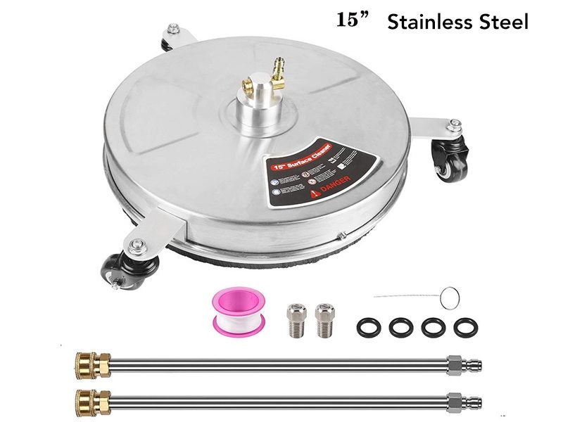 Stainless Steel Surface Cleaner 15" with 1/4 Quick Connect Carousel 1