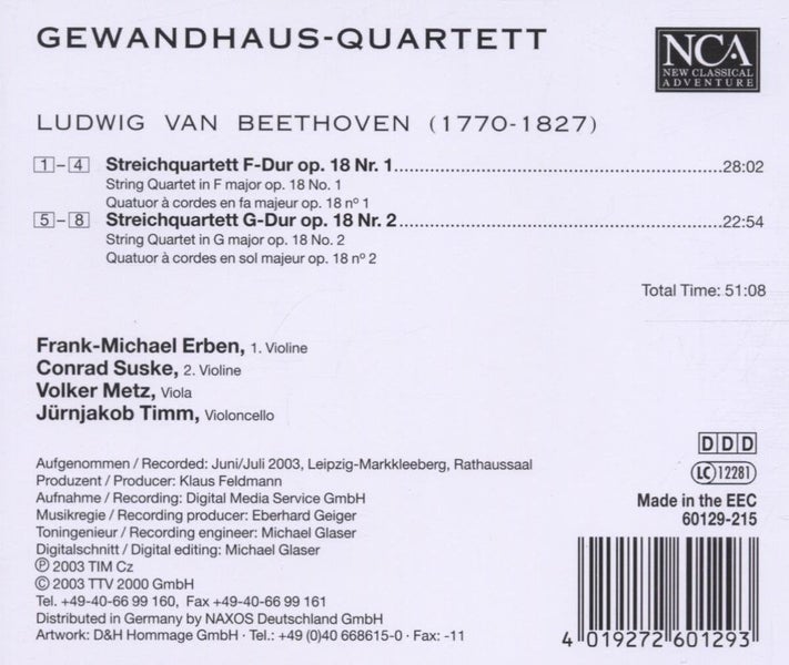 Gewandhaus-Quartett Beethoven –String Quartets ( Nr. 1, Nr. 2) Carousel 2