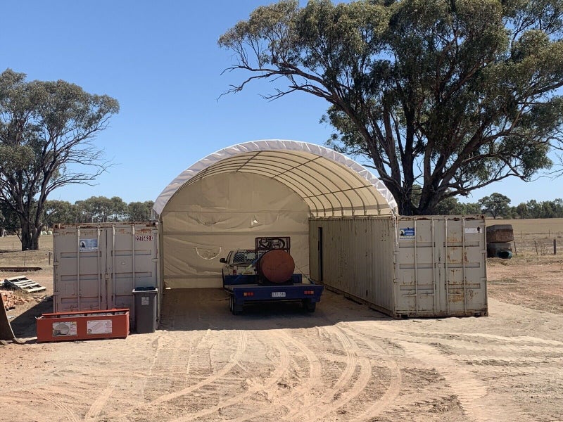 6m x 40ft CONTAINER SHELTER, WITH END WALL Carousel 2