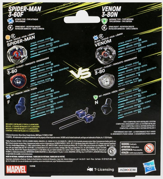 Beyblade X: Marvel Collab Pack - Spider-Man 3-60F vs. Venom 3-80N Carousel 4