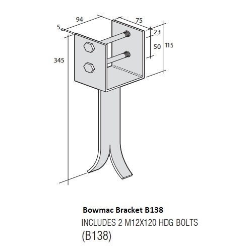 B138 GALV Post Support Bracket Carousel 1