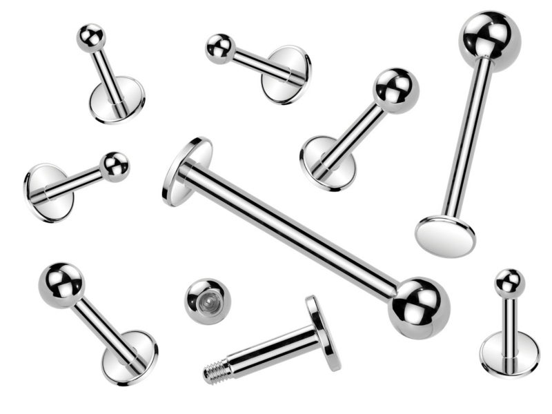 3x Silver Labret Monroe Flat Back Studs 14g Bulk Value | Body Jewellery Carousel 1