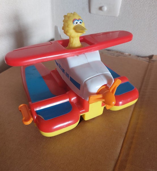 Illco Toy Vintage Jim Henson "Sesame Air" Wind-Up Pontoon Plane Big Bird Carousel 1