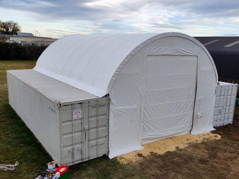 8m x 40ft CONTAINER SHELTER, WITH FRONT AND REAR WALLS Carousel 5