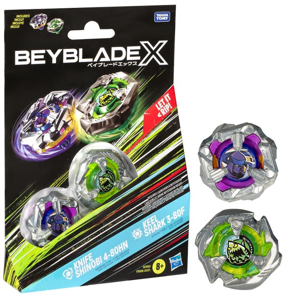 Beyblade X: Dual Pack - Knife Shinobi 4-80HN & Keel Shark 3-80F Carousel 1