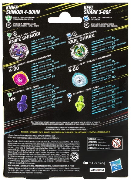 Beyblade X: Dual Pack - Knife Shinobi 4-80HN & Keel Shark 3-80F Carousel 4