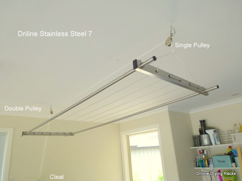 Hanging Drying Rack DRILINE Stainless Steel Slimline 7 Carousel 2
