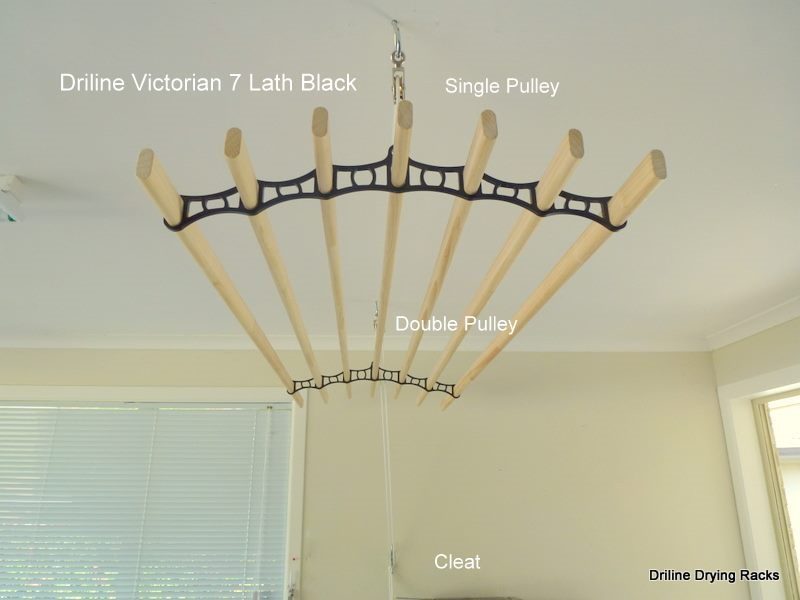 Drying Rack DRYLINE Victorian 7 Lath Black / White Carousel 2