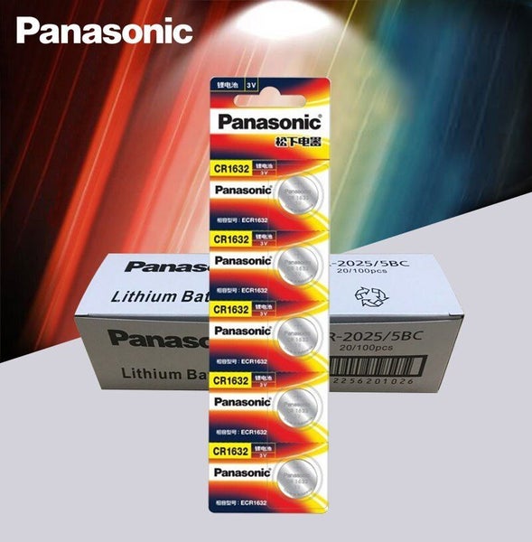 PANASONIC CR1632 5 Pcs 3V Lithium Battery 1632 DL1632 Genuine ExpiryDATE:12/2035 Carousel 1