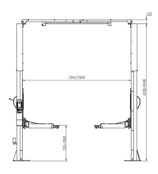 5400KG 2 Post Car Hoist Lift - Direct Drive - Height and Width Adjustable Carousel 2