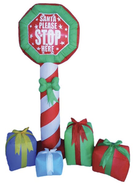 210cm Xmas Father Christmas Charm Santa Claus "Please Stop Here Sign" D cor Carousel 1