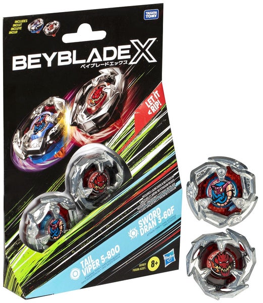 Beyblade X: Dual Pack - Tail Viper 5-80O & Sword Dran 3-60F Carousel 1