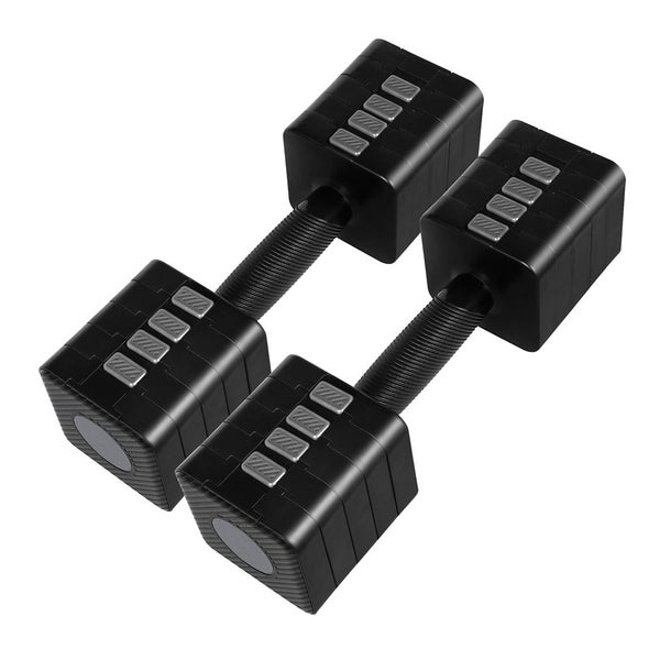 Centra A Pair 2.8kg-10kg Adjustable Dumbbells With Metal Weight Block Set Black Carousel 1
