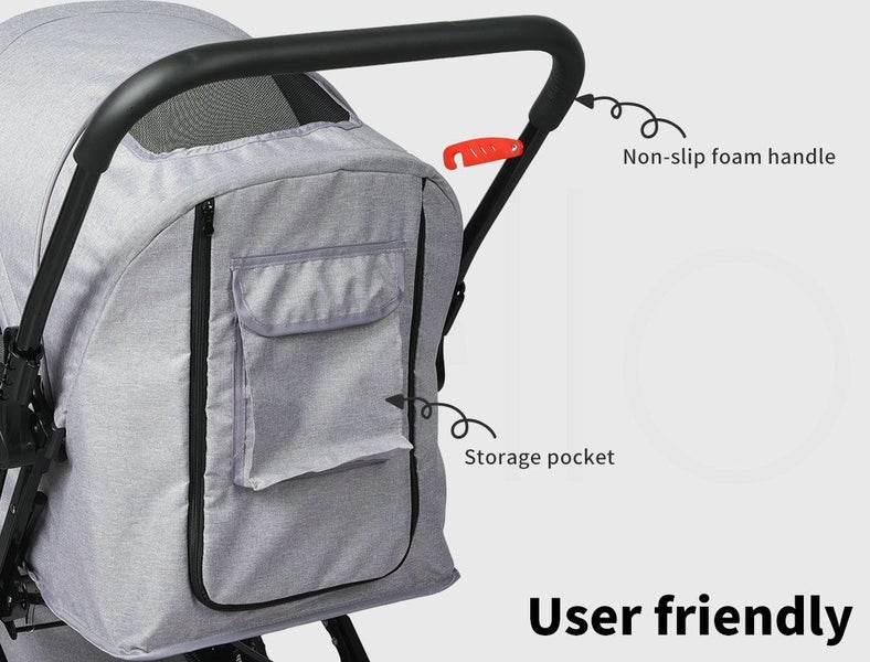 Pawz Pet Stroller Pram Dog Carrier Trailer Strollers 4 Wheels Foldable Large Carousel 10