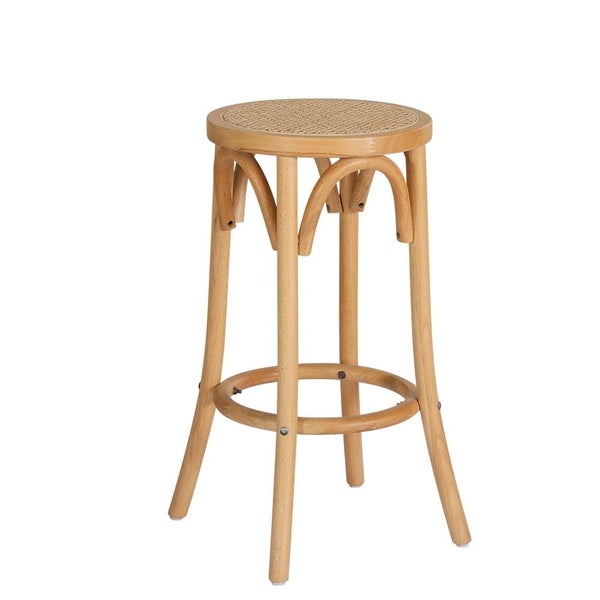Bar Stools Wooden Stool Counter Chair Kitchen Barstools Rattan Seat Carousel 1