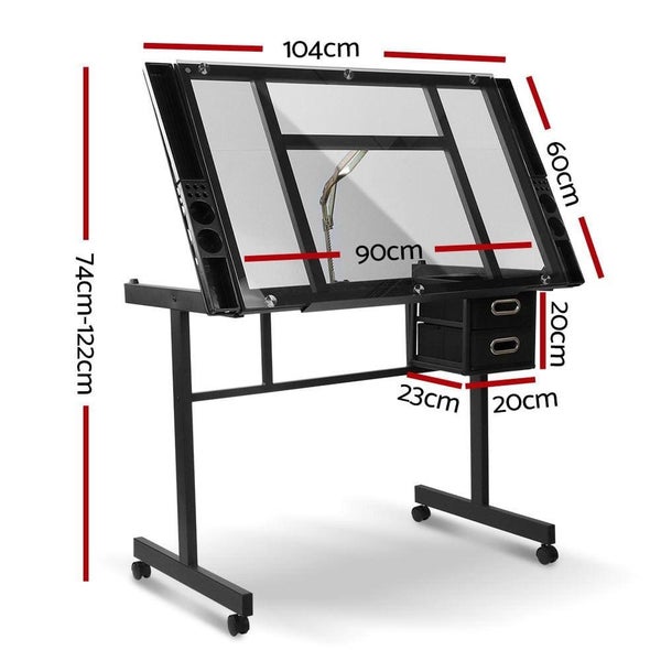 Artiss Adjustable Drawing Desk - Black and Grey Carousel 2