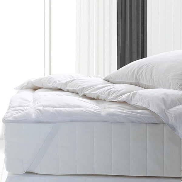 Fitted Foam Cover Underlay Goose Mattress Topper 1000gsm King White Carousel 2